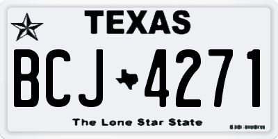 TX license plate BCJ4271