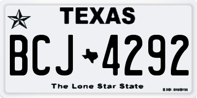 TX license plate BCJ4292