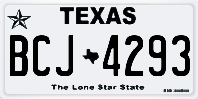 TX license plate BCJ4293