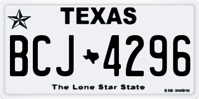 TX license plate BCJ4296