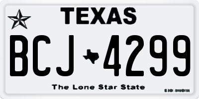 TX license plate BCJ4299