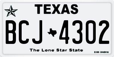 TX license plate BCJ4302