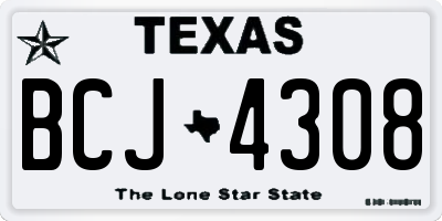 TX license plate BCJ4308