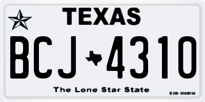 TX license plate BCJ4310