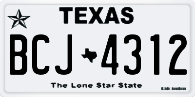 TX license plate BCJ4312