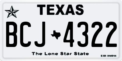 TX license plate BCJ4322