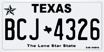 TX license plate BCJ4326