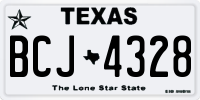 TX license plate BCJ4328