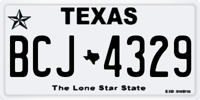 TX license plate BCJ4329