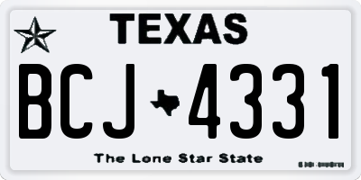 TX license plate BCJ4331