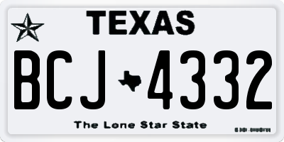 TX license plate BCJ4332