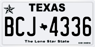 TX license plate BCJ4336