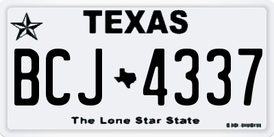 TX license plate BCJ4337