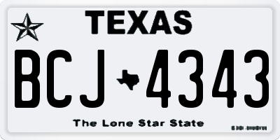 TX license plate BCJ4343