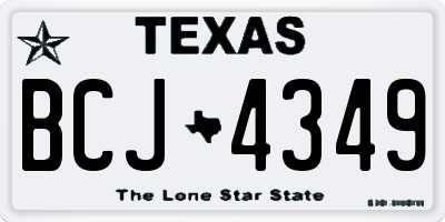 TX license plate BCJ4349