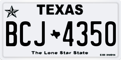TX license plate BCJ4350