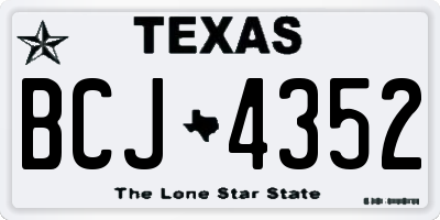 TX license plate BCJ4352