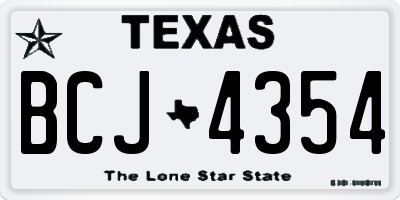 TX license plate BCJ4354