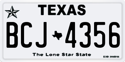 TX license plate BCJ4356