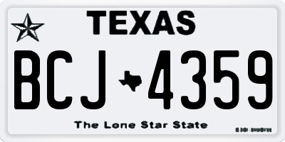 TX license plate BCJ4359