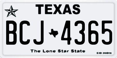 TX license plate BCJ4365