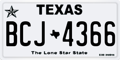 TX license plate BCJ4366