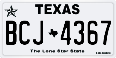 TX license plate BCJ4367
