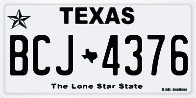 TX license plate BCJ4376