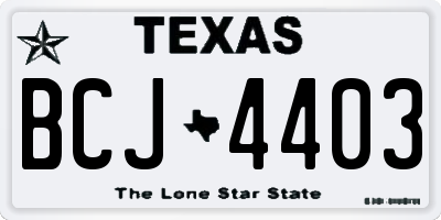 TX license plate BCJ4403