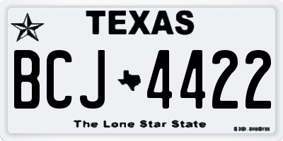 TX license plate BCJ4422