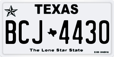 TX license plate BCJ4430