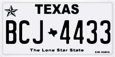 TX license plate BCJ4433