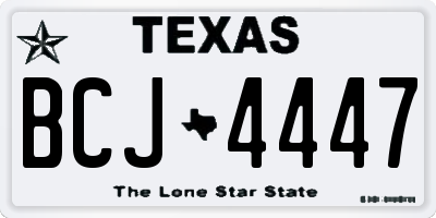 TX license plate BCJ4447