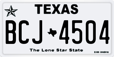 TX license plate BCJ4504