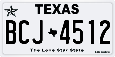 TX license plate BCJ4512