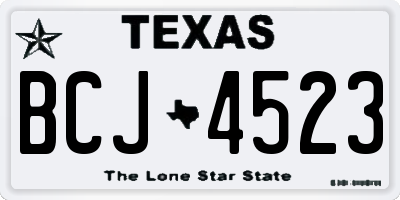 TX license plate BCJ4523