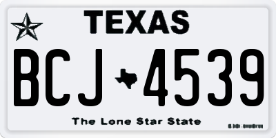 TX license plate BCJ4539