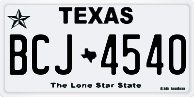 TX license plate BCJ4540