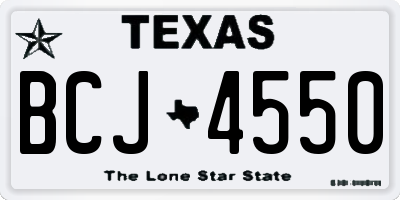 TX license plate BCJ4550