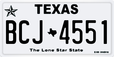 TX license plate BCJ4551