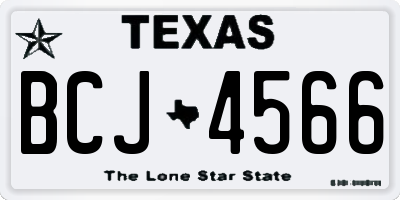 TX license plate BCJ4566
