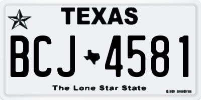 TX license plate BCJ4581