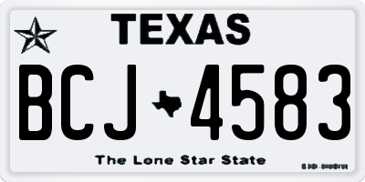 TX license plate BCJ4583