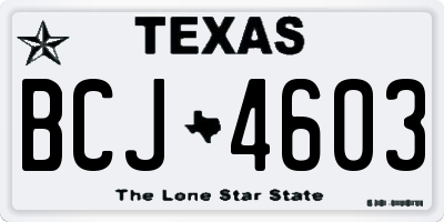 TX license plate BCJ4603