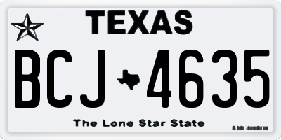 TX license plate BCJ4635