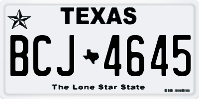 TX license plate BCJ4645