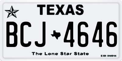 TX license plate BCJ4646