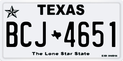 TX license plate BCJ4651