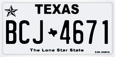 TX license plate BCJ4671