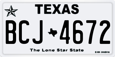 TX license plate BCJ4672